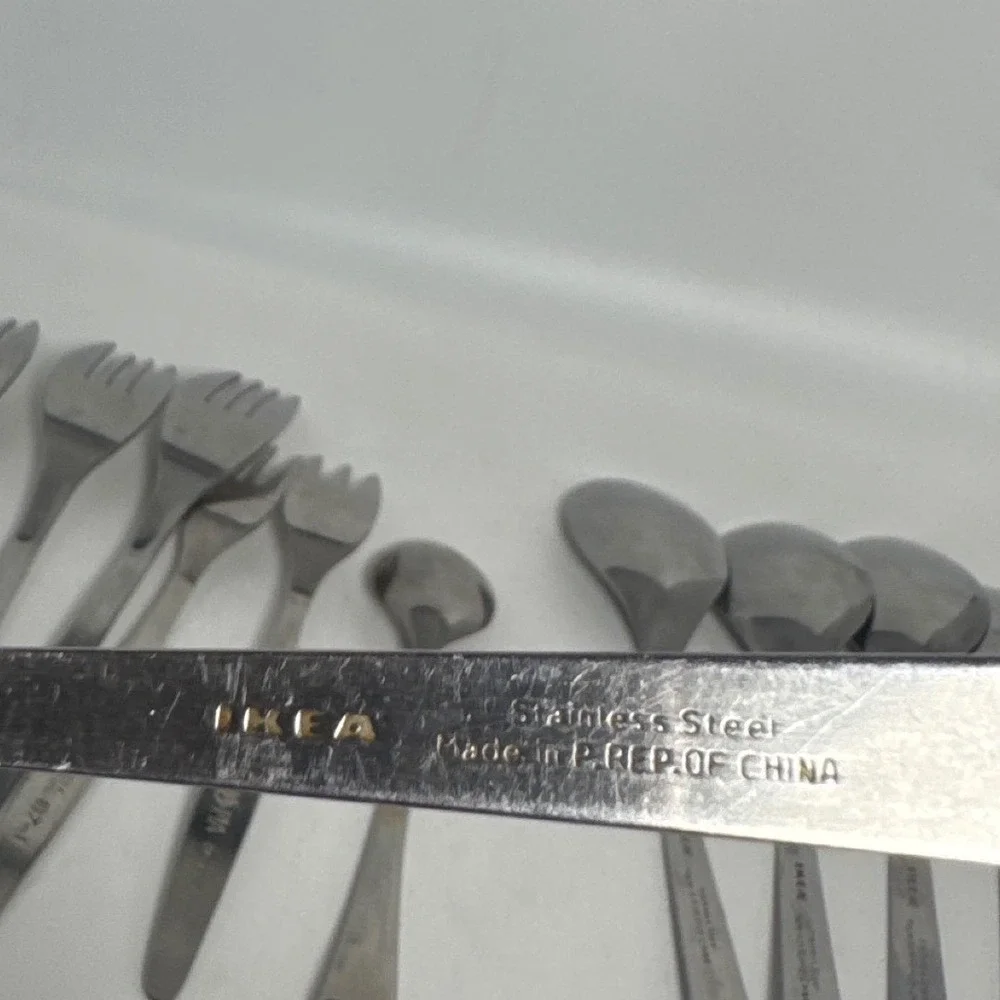 IKEA Flatware Set Mixed Lot 11pc Silver Stainless Steel Good Modern Utensils